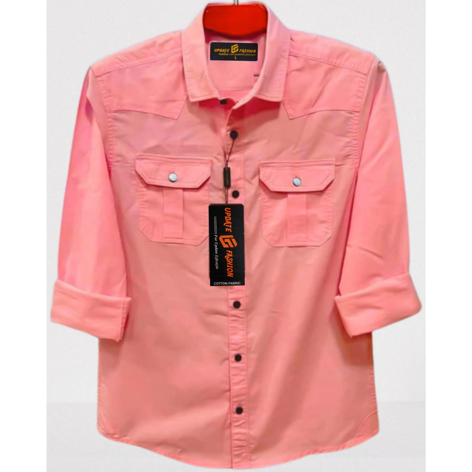 Double Pocket  shirt for men( Pink)