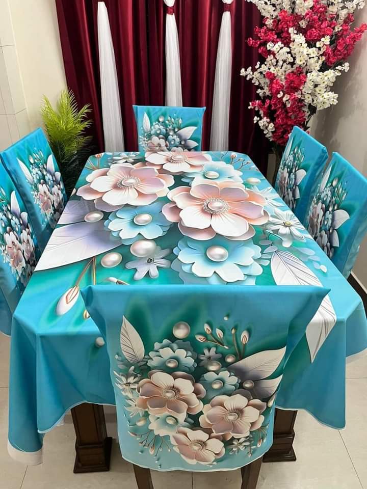 China Premium 3D Print Table Cloth Set