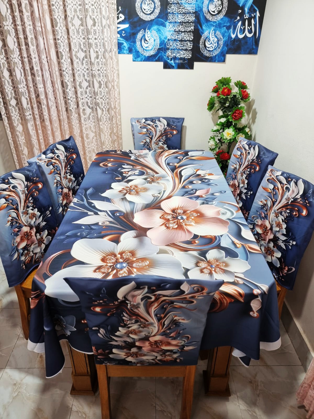 China Premium 3D Print Table Cloth Set