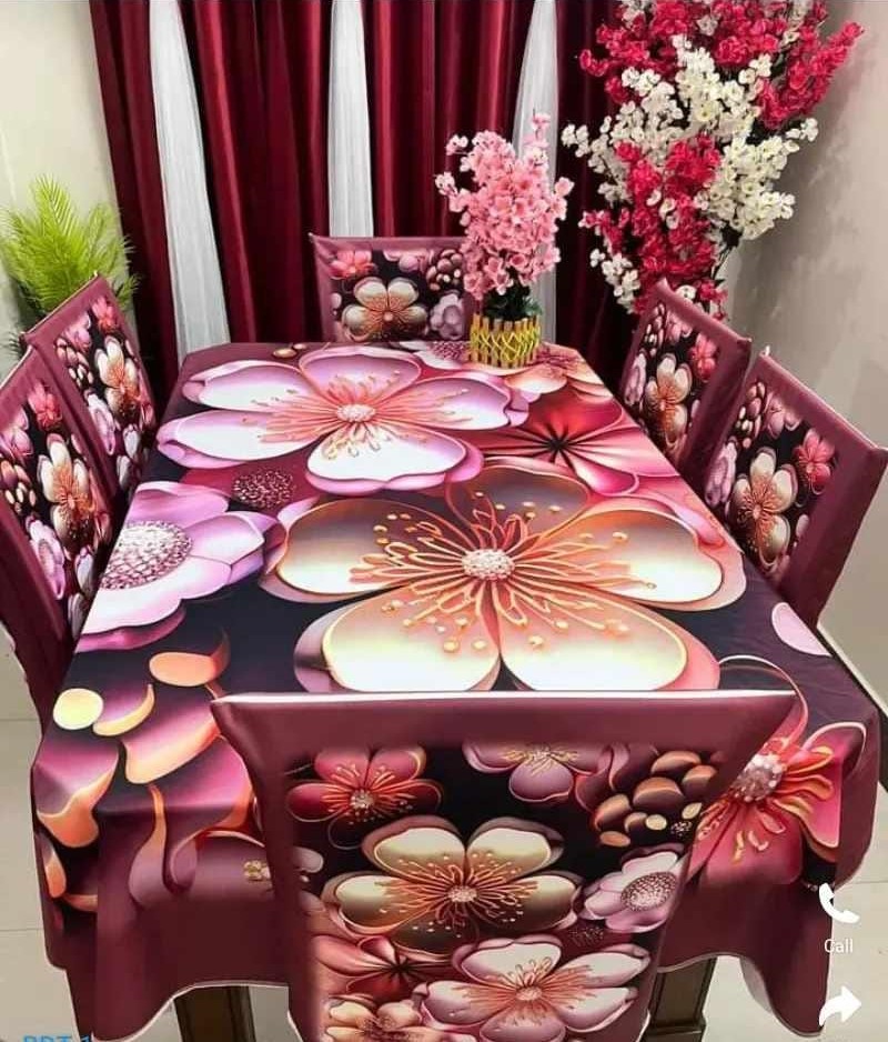 China Premium 3D Print Table Cloth Set