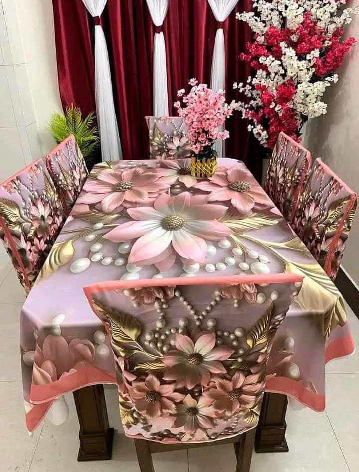 China Premium 3D Print Table Cloth Set