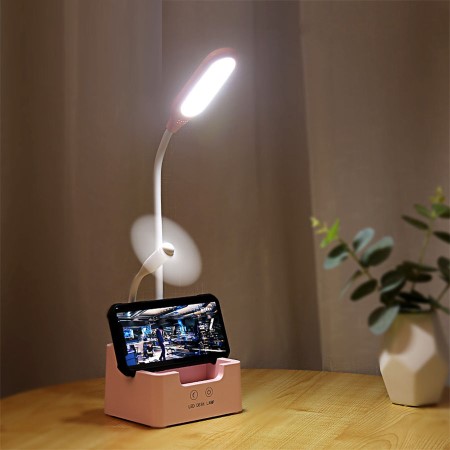 4 in 1 Multi-function LED Desk Lamp With Fan