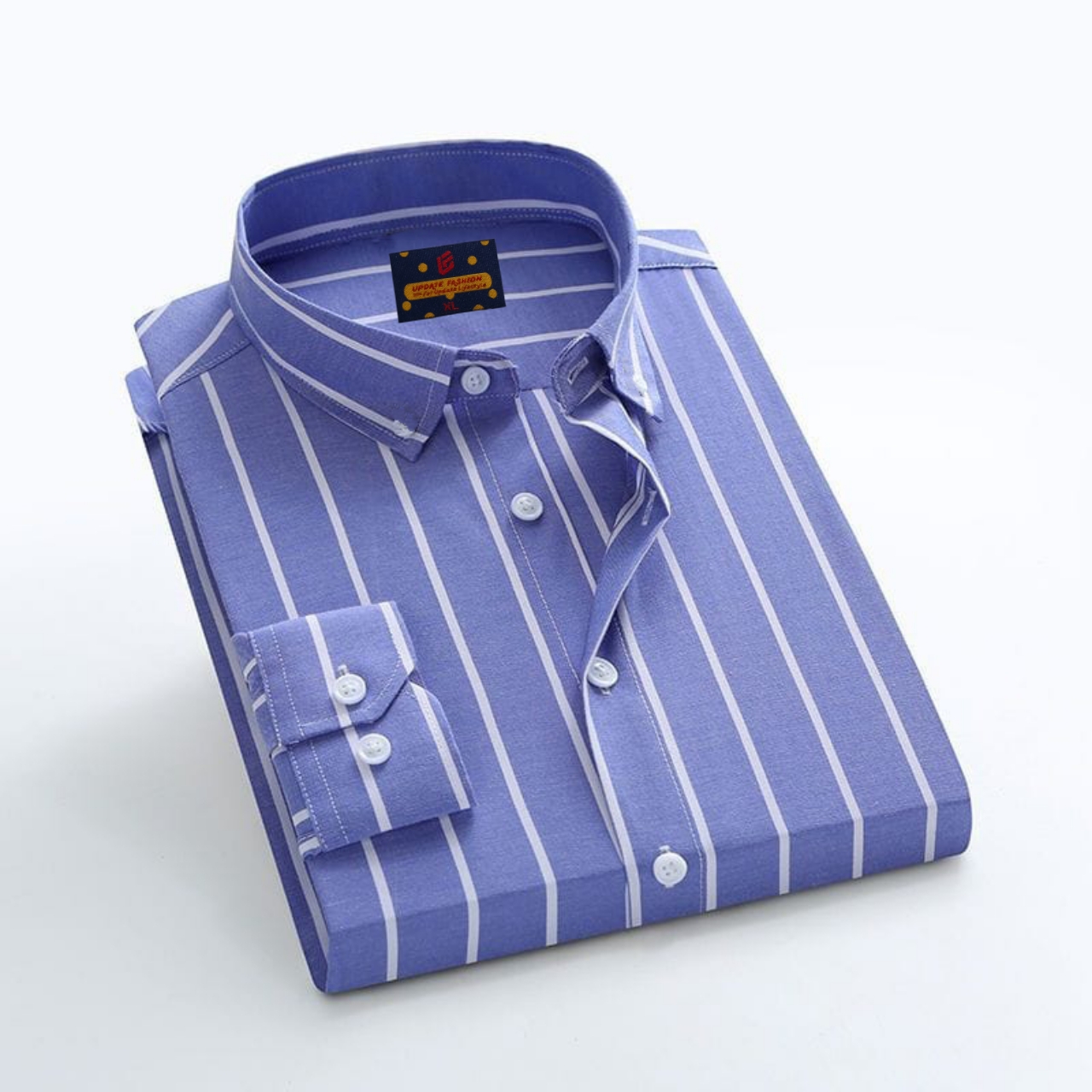 Men's  long sleeve stripe / print shirt