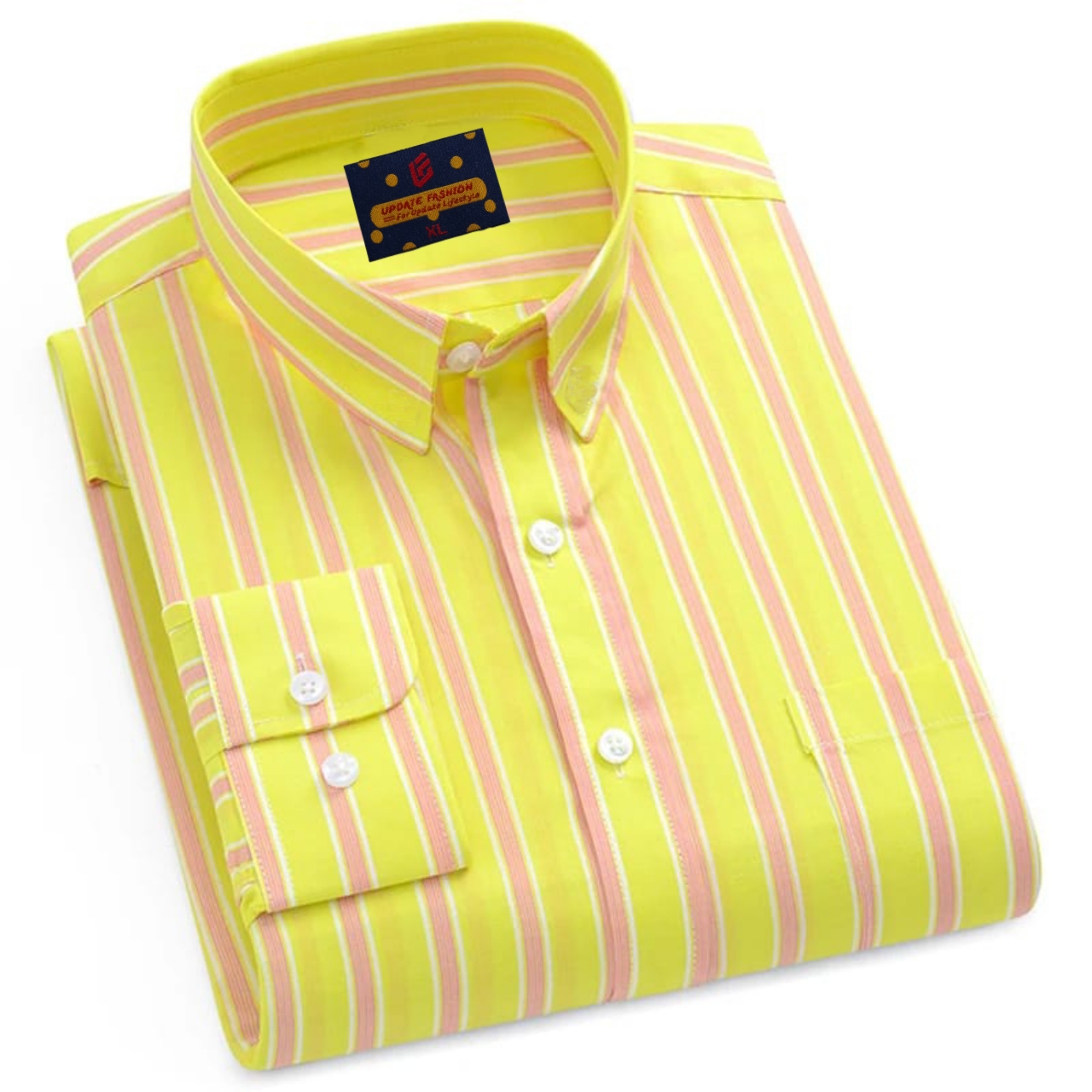 Men's  long sleeve stripe / print shirt