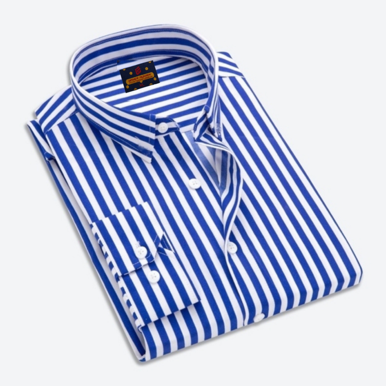 Men's  long sleeve stripe / print shirt