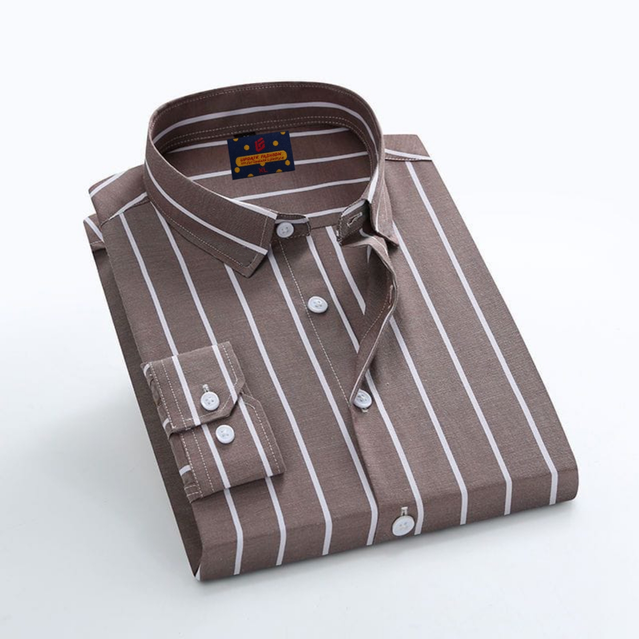 Men's  long sleeve stripe / print shirt