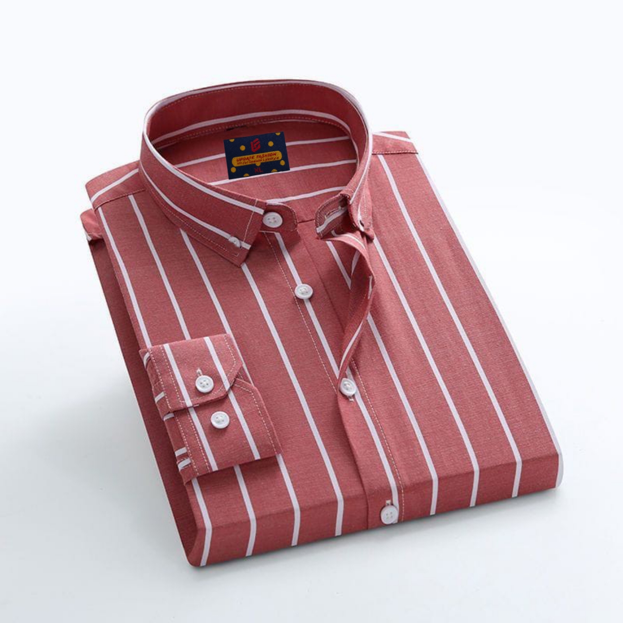 Men's  long sleeve stripe / print shirt