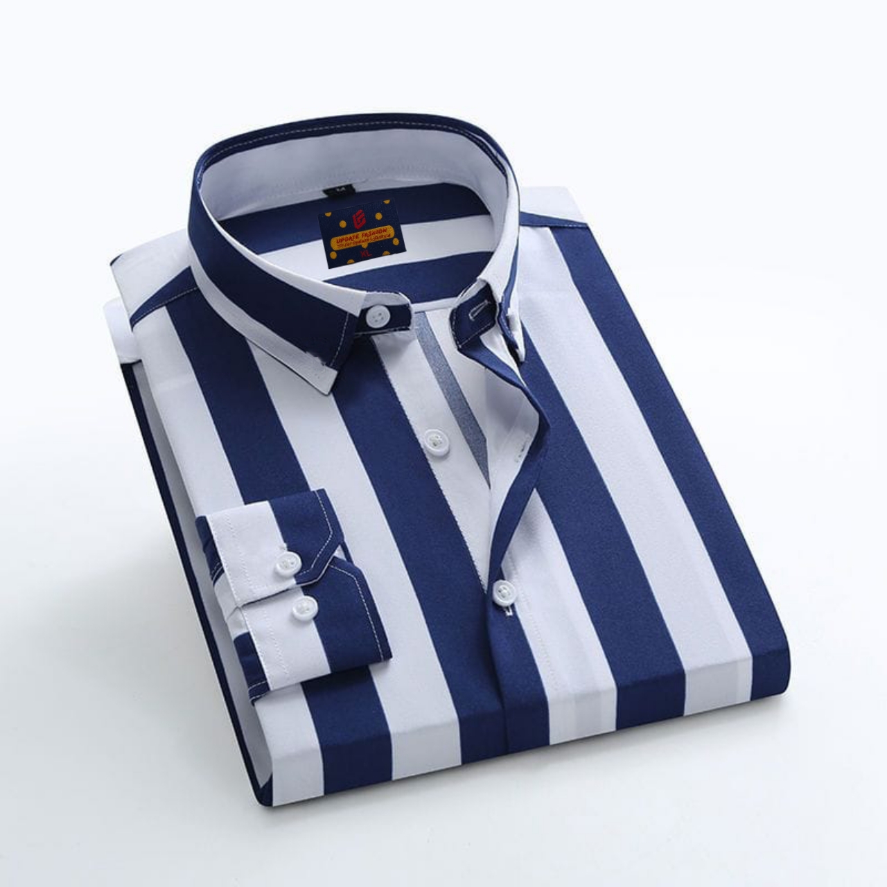 Men's  long sleeve stripe / print shirt