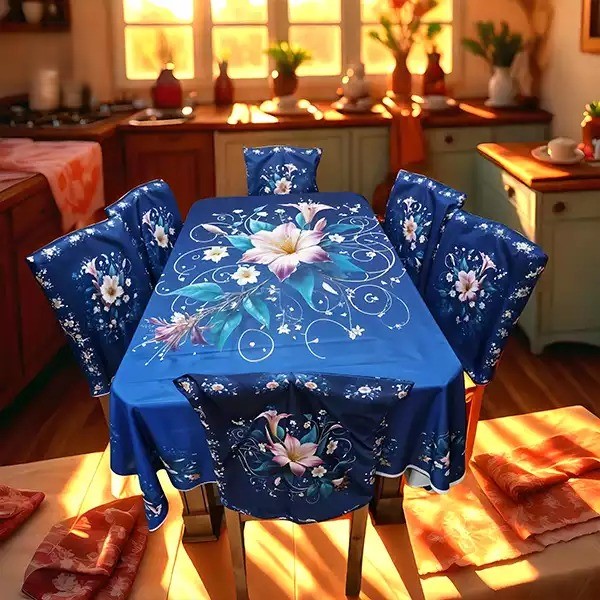 China Premium 3D Print Table Cloth Set