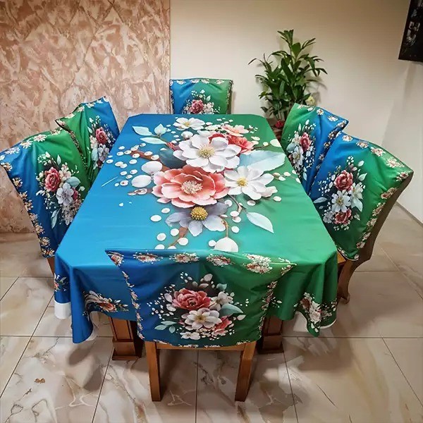 China Premium 3D Print Table Cloth Set