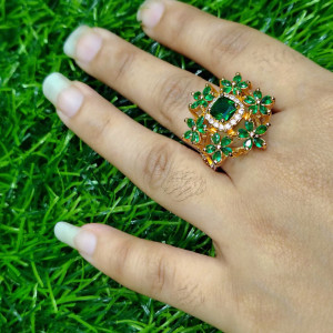 Emerald Blossom Luxury Ring