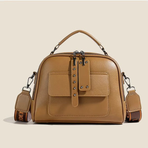 High end ladies' handbag multi-layer large capacity commuting bag(Brown)