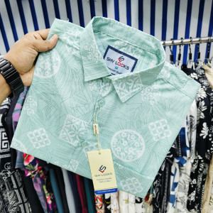 Pure Cotton Half Sleeve Print Shirt for Men's
