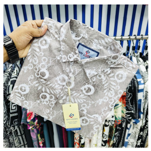 Pure Cotton Half Sleeve Print Shirt for Men's
