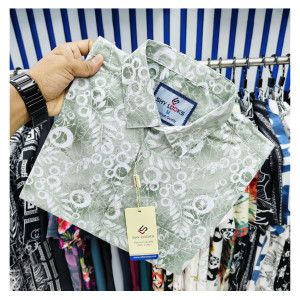 Pure Cotton Half Sleeve Print Shirt for Men's