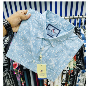 Pure Cotton Half Sleeve Print Shirt for Men's