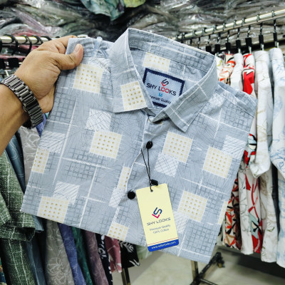 Pure Cotton full Sleeve Print Shirt for Men's