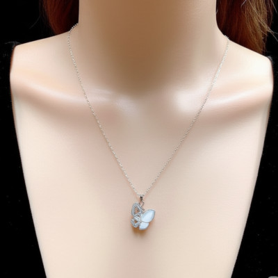 Fantasy Colorful Acrylic Butterfly Pendant Necklace  For Womens