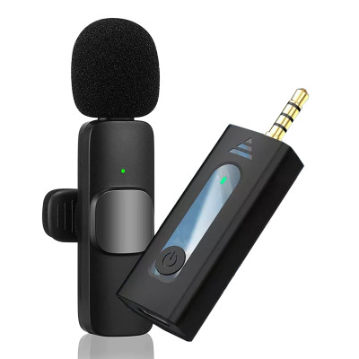 K-35 Wireless Collar Microphone for Vlogging Interview Live Streaming YouTube Compatible with BT Speakers, DSLR Camera