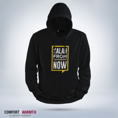 “Salah From Tomorrow Now” Islamic Hoodie (Black)
