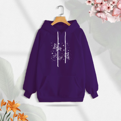 Premium Comfortable (Butterflies Glove) Ladies winter hoodie