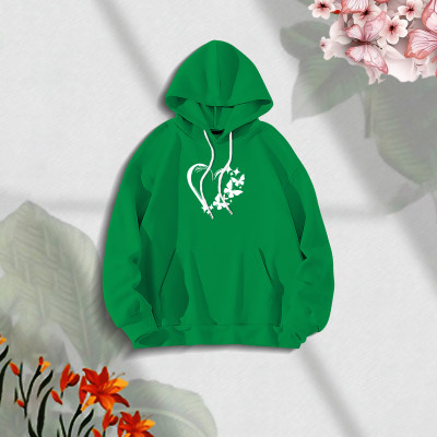 Premium Comfortable Stylish (Love Butterflies-green) Ladies winter hoodie