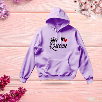 Premium Comfortable Stylish (Queen-Light Purple) Ladies winter hoodie