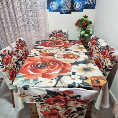 China Premium 3D Print Table Cloth Set