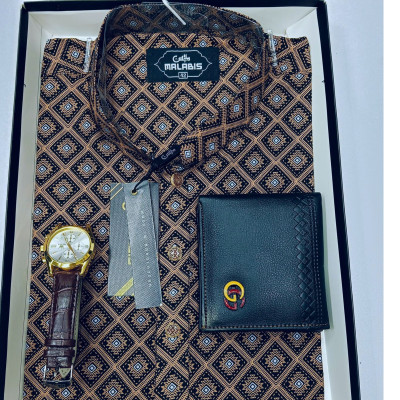 Cotton  Punjabi + Premium Watch +Wallet +  Combo Pack