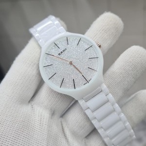Round RADO JUBLIE WHITE CERAMIC WATCH