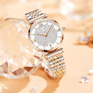 Trsoye Women Ladice CHAIN  WATCH (tow tone)