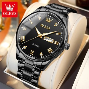 Olevs 5563 CHAIN WATCH –( Black ) For Men