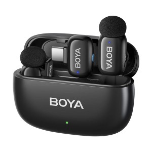 BOYA mini-14-B The World's Tiniest Wireless Microphone (1RX, 2TX) for android devices