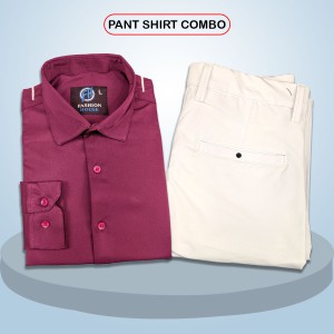 Premium Shirt & Pant Combo (Formal / Casual) (White & Olive)