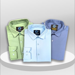 Premium 3 Piece Shirt  Combo Pack (Formal / Casual) (Light Green, Sky & Blue)