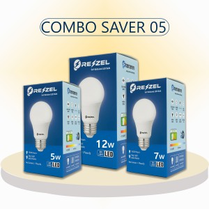 Rezzel LED Bulb 5-Piece Combo Pack (12w, 7w, 5w)