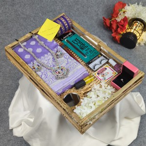 Premium Silk Katan Saree Combo Set - Lavender