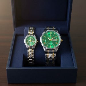 Poedagar Luxury Couple Watch (Water Resistant)