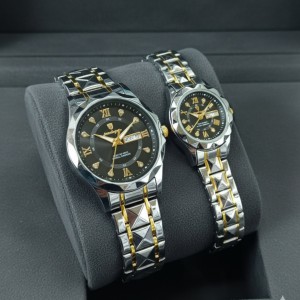 Poedagar Luxury Couple Watch (Water Resistant)