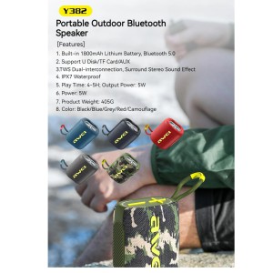 Awei Y382 Portable Bluetooth Speaker IPX7  Six month warrenty