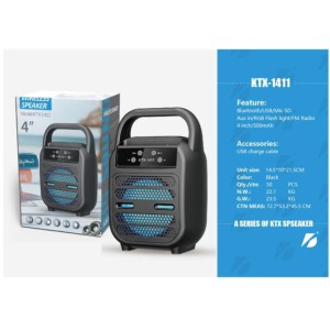 Ktx-1411 Wireless Bluetooth Portable Speaker 4 Inch - Elevate Audio Experience With A Portable And Wireless Speaker