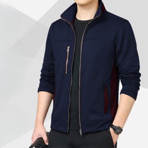 Mens Premium China Jacket (Navy Blue)