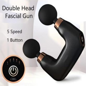 Double Head Massage Gun Beauty Health Mini Fascia Gun For Body Neck Shoulder Leg Deep Tissue Muscle Sport Relaxation Pain Relief