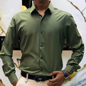 Premium China Micro Stig Shirt (Formal / Casual) (Olive)