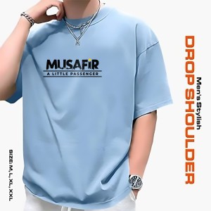 Men's Stylish Drop Shoulder- Sky Blue