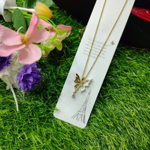 Fantasy Colorful Acrylic Butterfly Pendant Necklace  For Womens