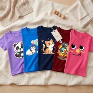 Kids 5 Pcs Combo T-Shirt (Cotton)