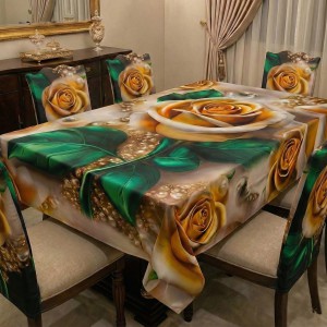 China Premium 3D Print Table Cloth Set