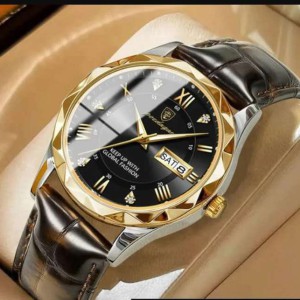 POEDAGAR 615L Men's Leather Quartz Watch