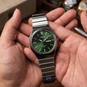 Casio Standard Olive Dial Watch for Men (MTP-B145D-3AV)